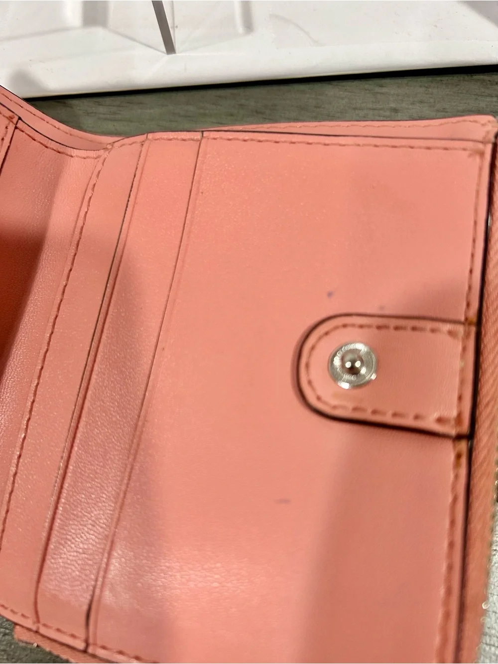 Kate Spade Peach/ Coral Leather Zip Wallet